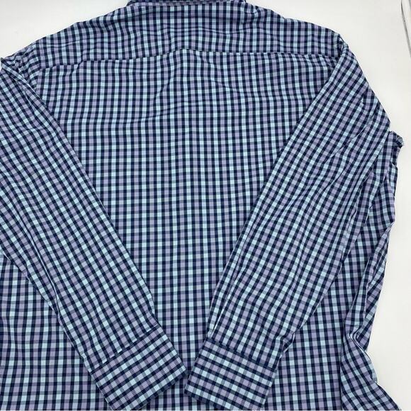Peter Millar Men’s Shirt Plaid Luxury Lightweight Nylon Blend Long Sleeve XL - Picture 6 of 6